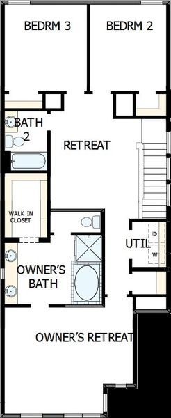 2D floor plan layout of this home in The Twilight at Goodnight Ranch, Austin, TX (Image 4).