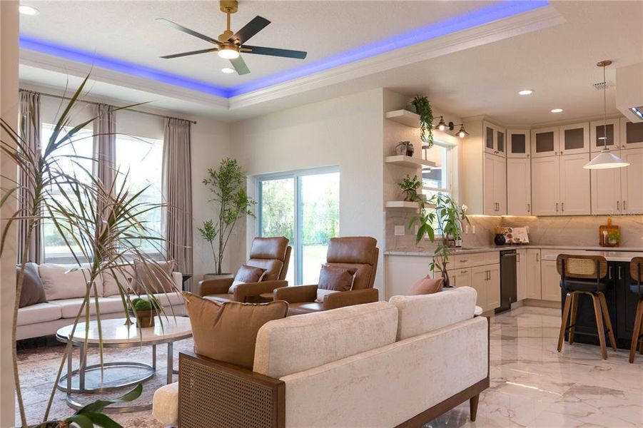 Furnished interior view inside a new home in , Dunnellon (Image 36).