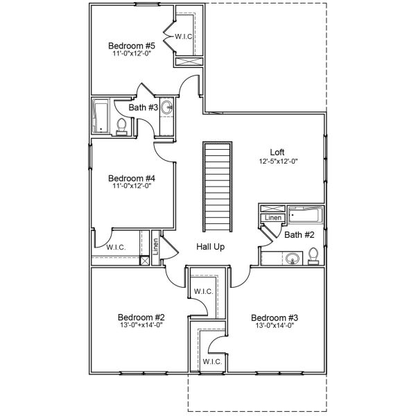 2D floor plan layout for the Rutherford - Genesis Value Collection by Mungo Homes in Golden Ridge, Youngsville, NC (Image 4).