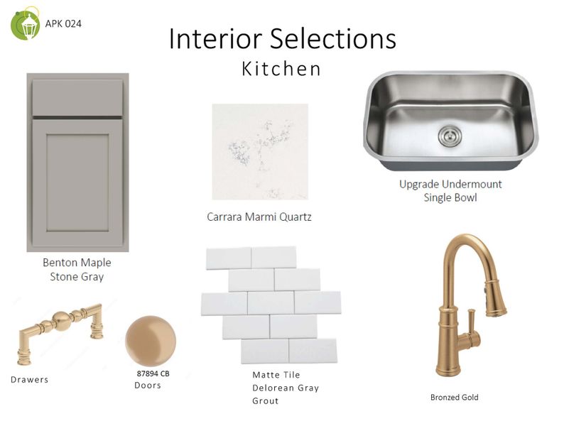 Kitchen Design Selections for The Harrington Townhome at Anderson Park