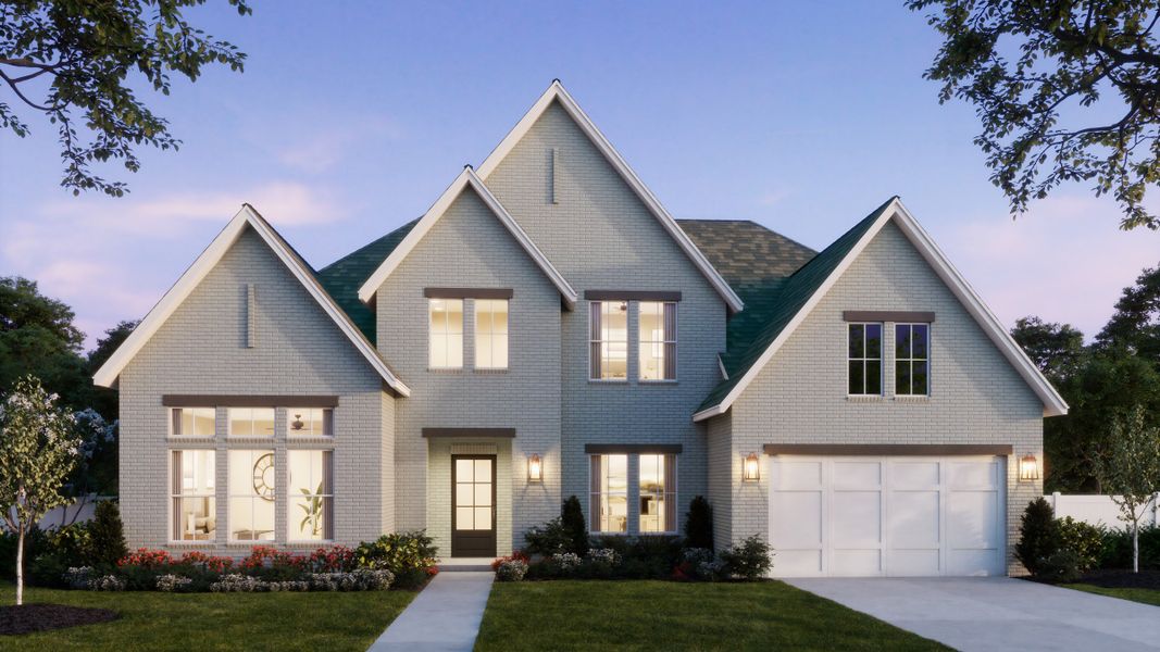Representative exterior photo of a completed home built from the Everly III by Southgate Homes in Prosper Ridge, Prosper, TX (Image 4). Representative exterior photo of a completed home built from the Everly III by Southgate Homes in Prosper Ridge, Prosper, TX (Image 4).