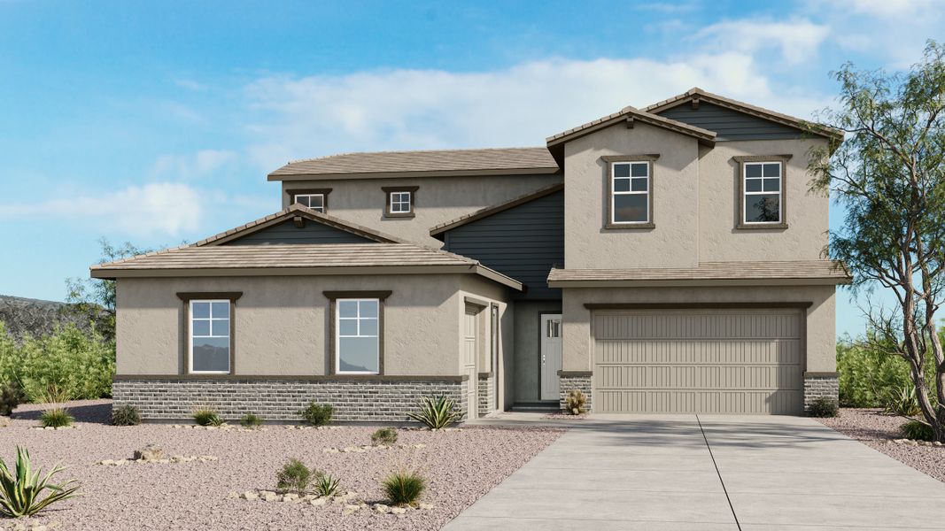 Representative exterior photo of a completed home built from the Olympic by Taylor Morrison in Saddleback, Peoria, AZ (Image 2). Representative exterior photo of a completed home built from the Olympic by Taylor Morrison in Saddleback, Peoria, AZ (Image 2).