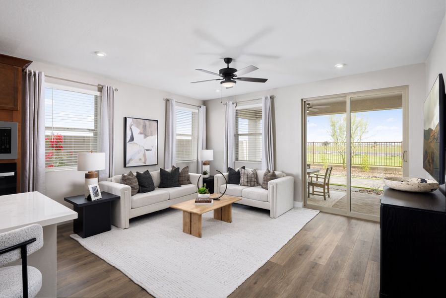 Furnished interior view inside a new home in Willows at Bella Vista Farms, San Tan Valley (Image 16). Furnished interior view inside a new home in Willows at Bella Vista Farms, San Tan Valley (Image 16).