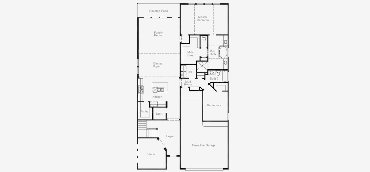 2D floor plan layout for the Easton by Coventry Homes in Chaparral Park, Oak Point, TX (Image 4).