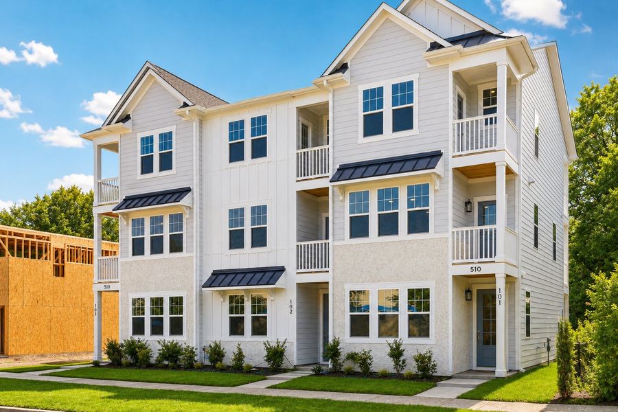 Representative exterior photo of a completed home built from the The Lofton by RobuckHomes in Downtown Wilmington Collective, Wilmington, NC (Image 30).