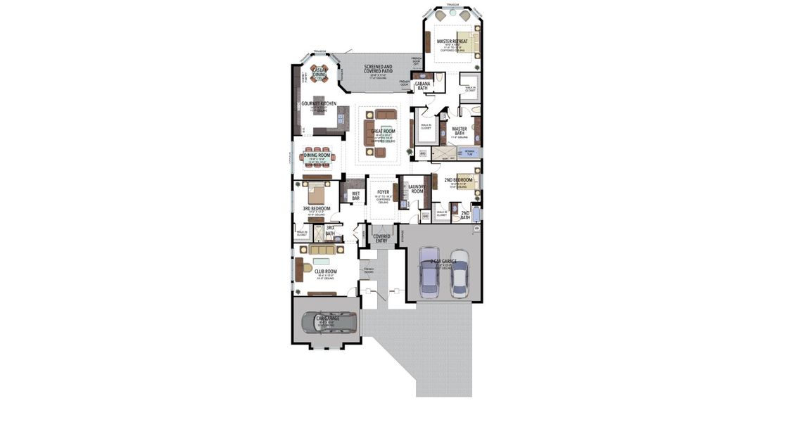 2D floor plan layout for the Carlyle by GL Homes in Valencia Grand, Boynton Beach, FL (Image 3).