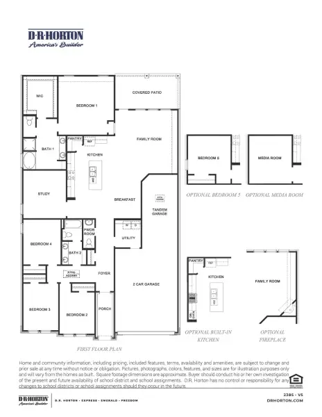 2D floor plan layout of this home in Alexander 65' Homesites, Pearland, TX (Image 3).