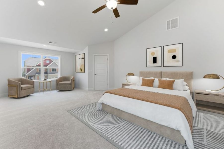 Representative furnished interior of a home built from the Fairfield Lux by Keystone Homes NC in Weybridge, Burlington (Image 21).