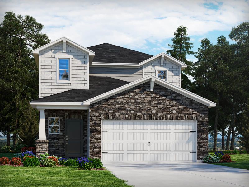 Representative exterior photo of a completed home built from the Sydney by Meritage Homes in Clear Pond - The Boardwalk Series, Myrtle Beach, SC (Image 2).