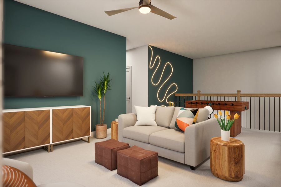 Representative furnished interior of a home built from the The Zinnia by David Weekley Homes in Pecan Square - Gardens, Northlake (Image 4).