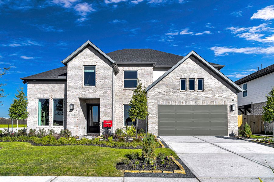 Representative exterior photo of a completed home built from the Sapphire by Taylor Morrison in Trillium 60s, Richmond, TX (Image 21). Representative exterior photo of a completed home built from the Sapphire by Taylor Morrison in Trillium 60s, Richmond, TX (Image 21).