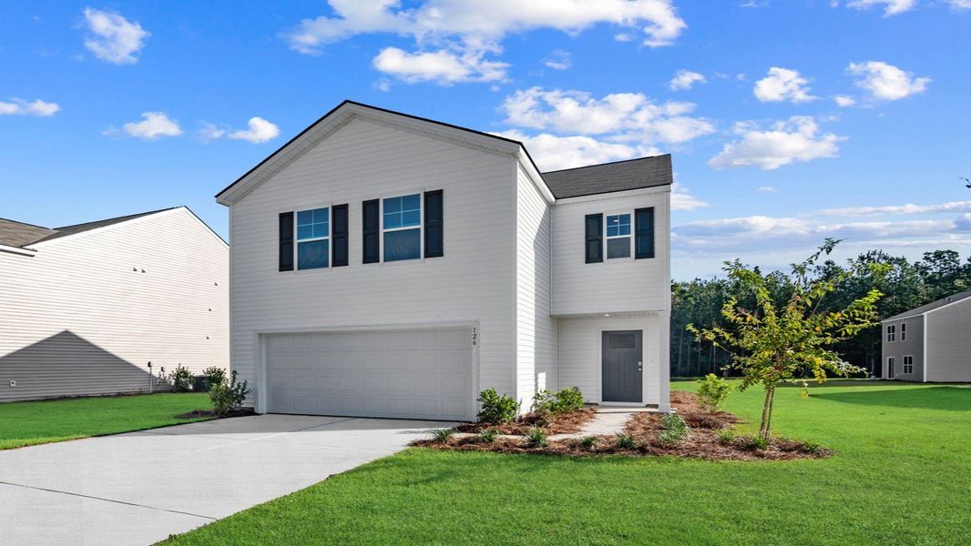 Front exterior of a new home in Longleaf Village, Rincon, GA, highlighting curb appeal (Image 24).
