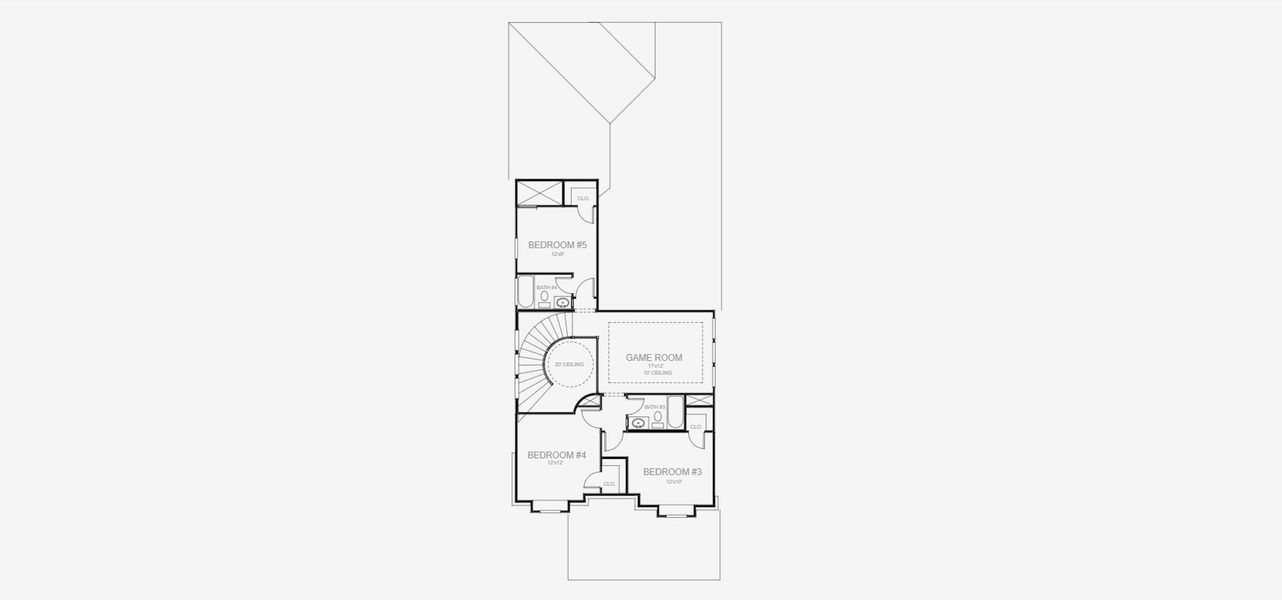 2D floor plan layout of this home in Santa Rita Ranch Tierra Rosa, Liberty Hill, TX (Image 3).