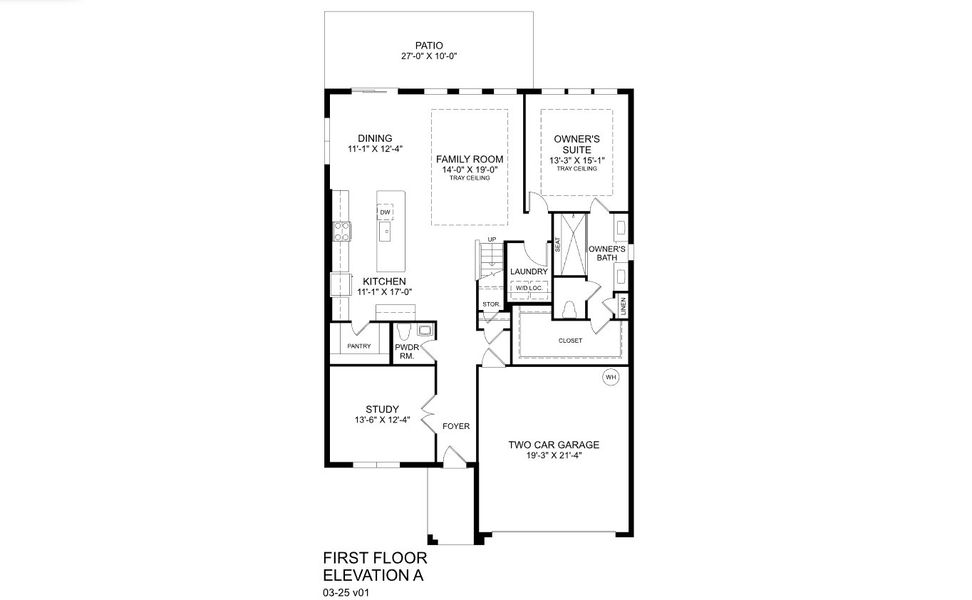 2D floor plan layout of this home in Silver Oaks, Port St. Lucie, FL (Image 2).