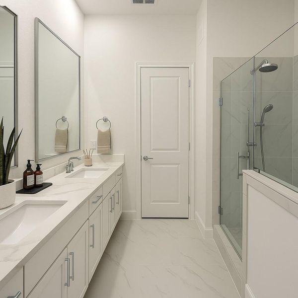 Seated Shower - Hans Grohe Plumbing Fixtures - (Picture was Virtually Staged)