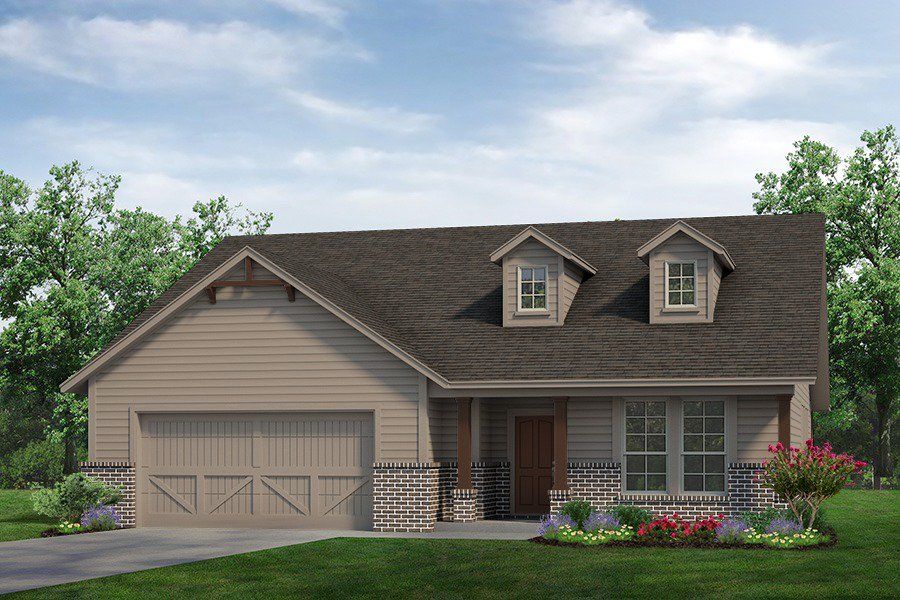 Front exterior of a new home in Covenant Park, Springtown, TX, highlighting curb appeal (Image 2). Front exterior of a new home in Covenant Park, Springtown, TX, highlighting curb appeal (Image 2).