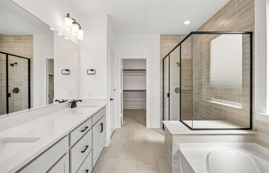 Primary bath with double vanity