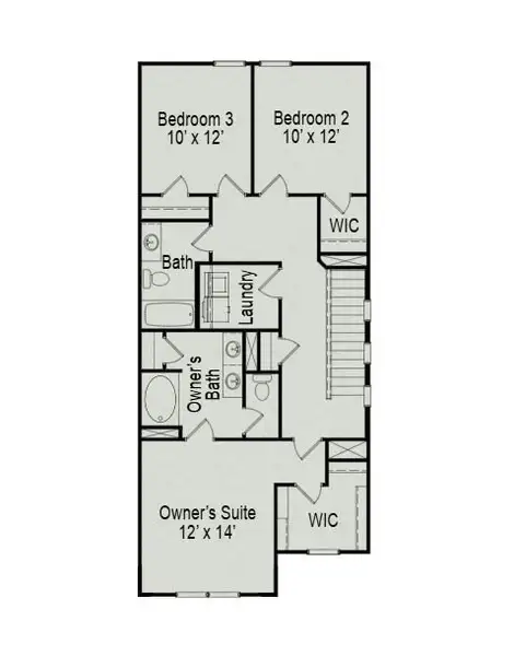 Second floor features additional windows by stairs, walk in shower in owner's suite, large walk in closet in owner's suite.  Walk in laundry room and 9' ceilings.