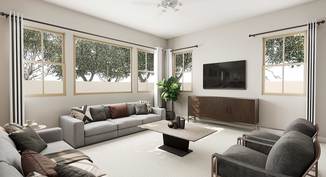 Representative furnished interior of a home built from the Mahogany Plan 40-8 by Tri Pointe Homes in Waterston Central, Gilbert (Image 6).