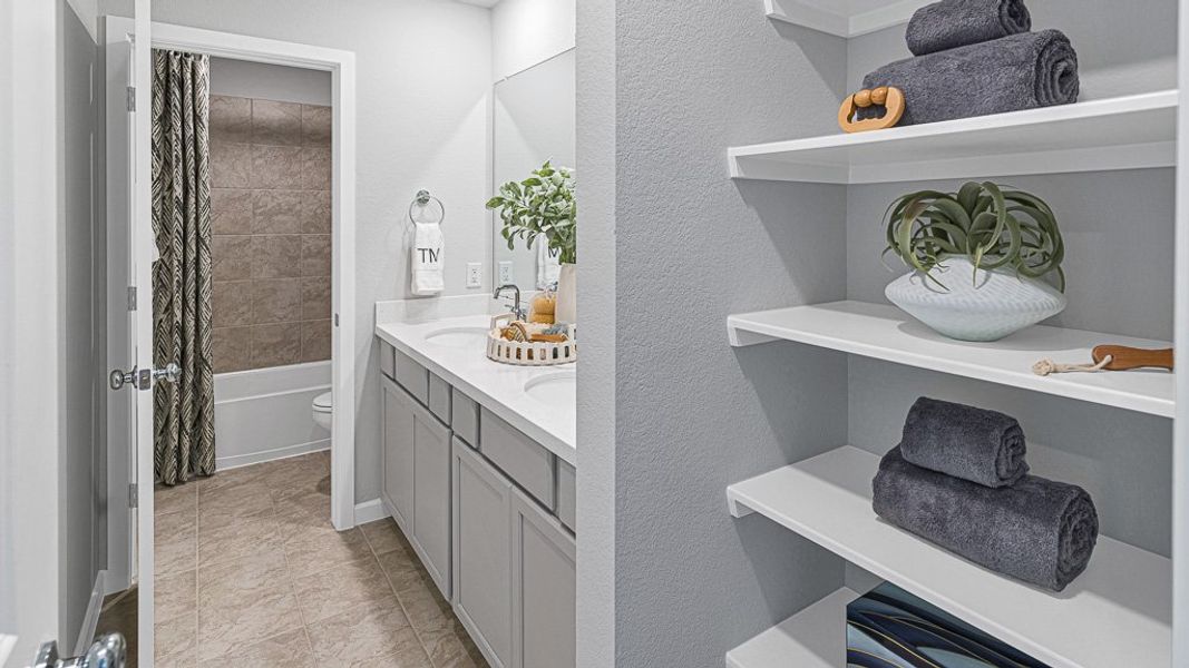 Furnished interior view inside a new home in Bridge Creek 45s and 50s, Cypress (Image 34).