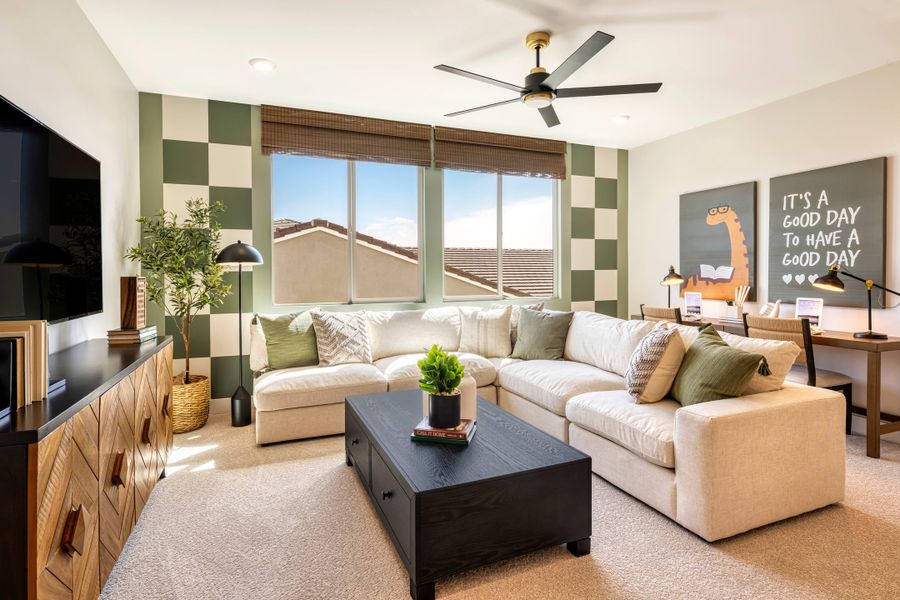 Furnished interior view inside a new home in Soleo, San Tan Valley (Image 15). Furnished interior view inside a new home in Soleo, San Tan Valley (Image 15).