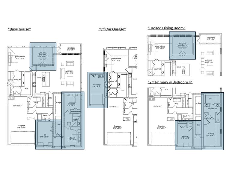 2D floor plan layout for the Richmond by John Houston Homes in BridgeWater - Phase 1, Midlothian, TX (Image 14).