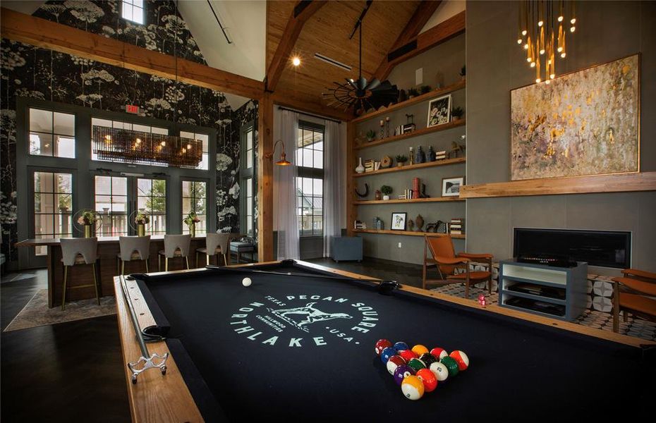 Game room in amenities center