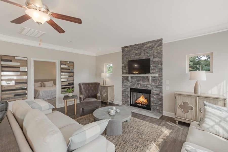 Representative furnished interior of a home built from the Hanover by Keystone Homes NC in Council Creek, Graham (Image 9).