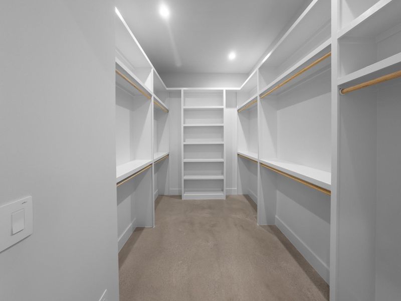 Primary closet with ideal built-ins