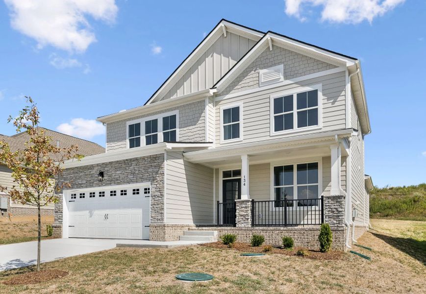 Front exterior of a new home in Willow Landing, Mount Juliet, TN, highlighting curb appeal (Image 18).