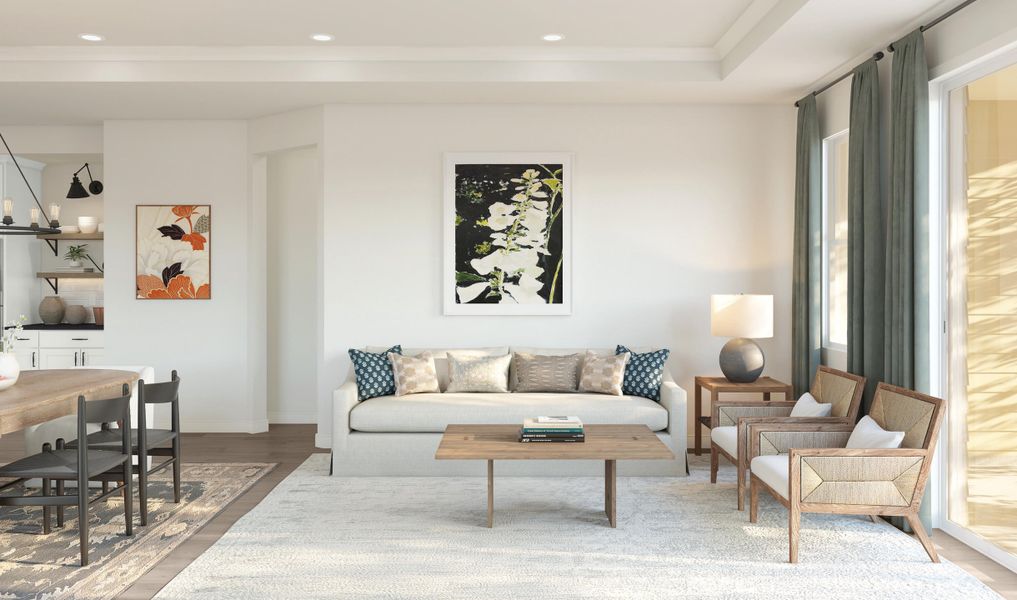 Furnished interior view inside a new home in K. Hovnanian's® Four Seasons at Lakes of Cane Bay, Summerville (Image 12).