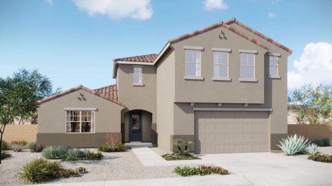 Representative exterior photo of a completed home built from the Poppy by Mattamy Homes in Covena Pointe, Tucson, AZ (Image 4).
