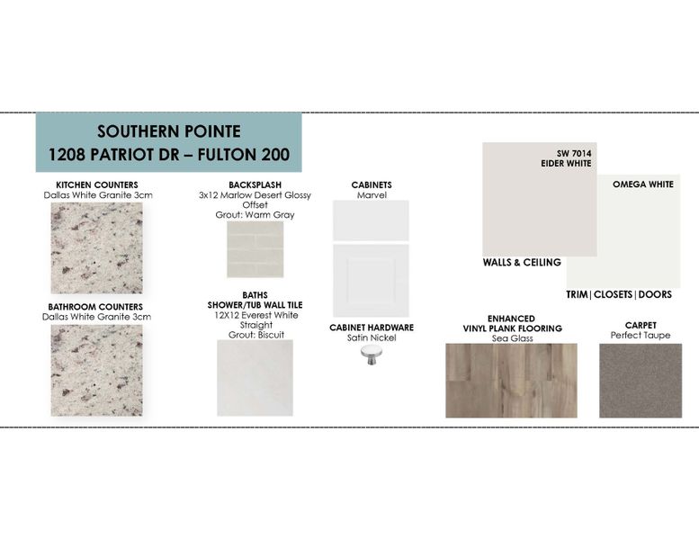 Sample of building materials used in homes in Southern Pointe, College Station (Image 4).