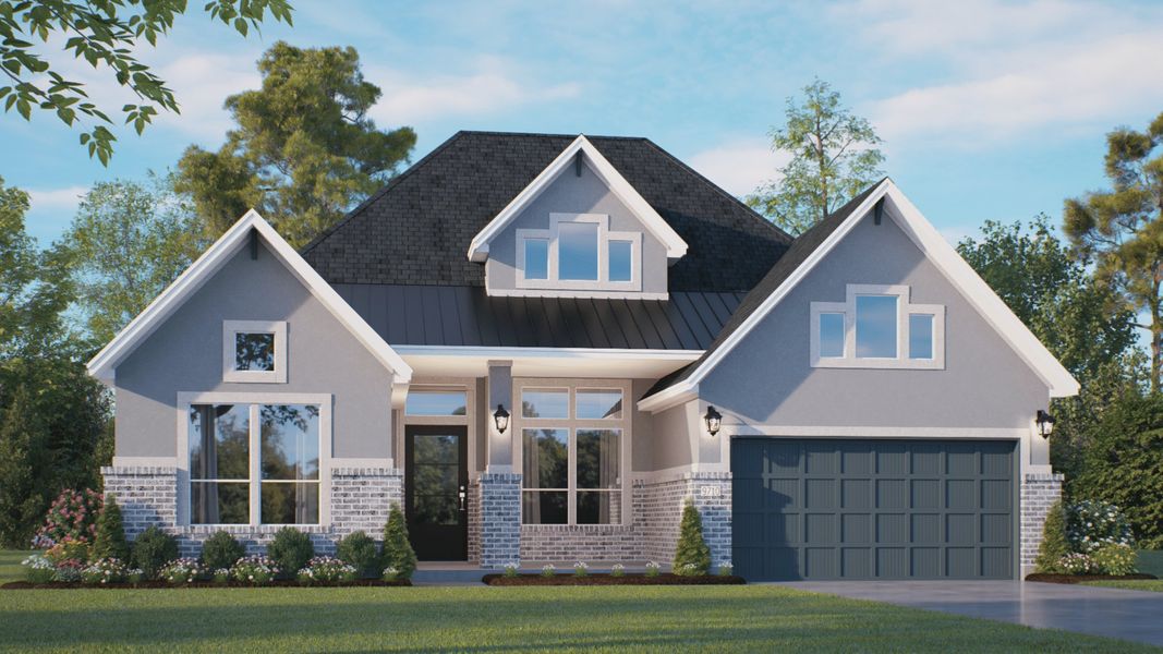 Representative exterior photo of a completed home built from the Lakeway – 60s & 65s Lot by Chesmar Homes in Riceland, Mont Belvieu, TX (Image 14).