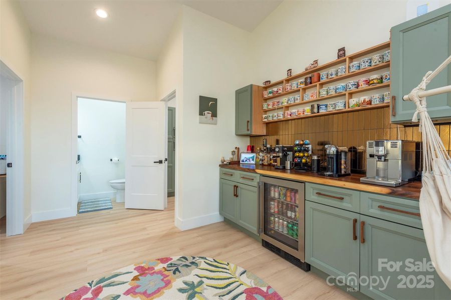 Beverage Fridge in the Wet Bar/Coffee Station