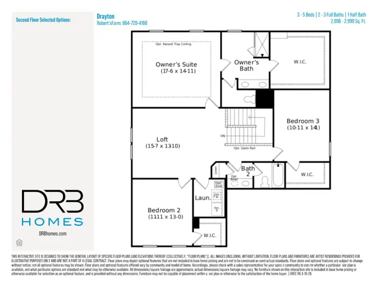 2D floor plan layout of this home in Robert's Farm, Greenville, SC (Image 4).