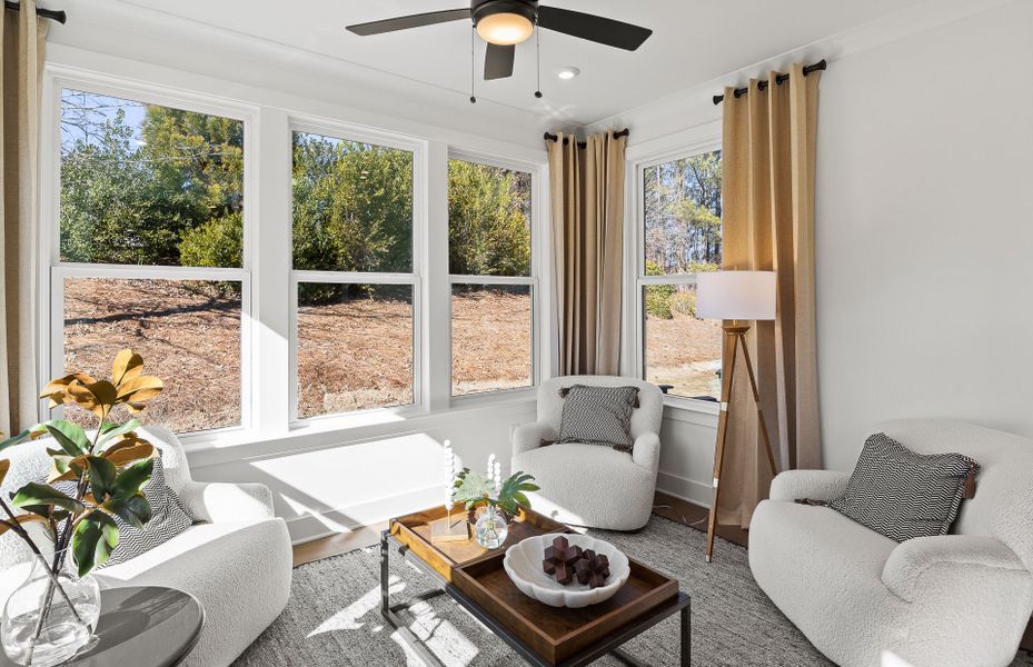 Furnished interior view inside a new home in Sun City Peachtree, Griffin (Image 18). Furnished interior view inside a new home in Sun City Peachtree, Griffin (Image 18).