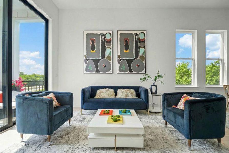 Furnished interior view inside a new home in Bluebonnet Lofts, Austin (Image 25).
