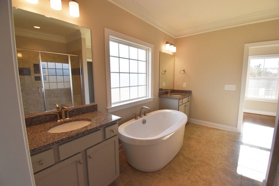 Representative furnished interior of a home built from the Lancaster by Keystone Homes NC in Preserve at Carriage Cove, Oak Ridge (Image 9).
