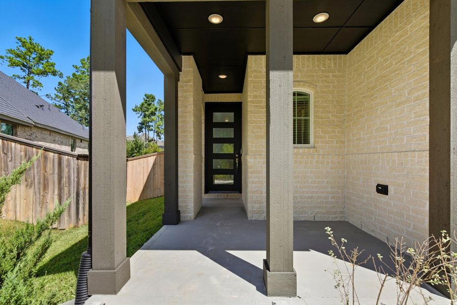 Covered porch entry. Covered porch entry.