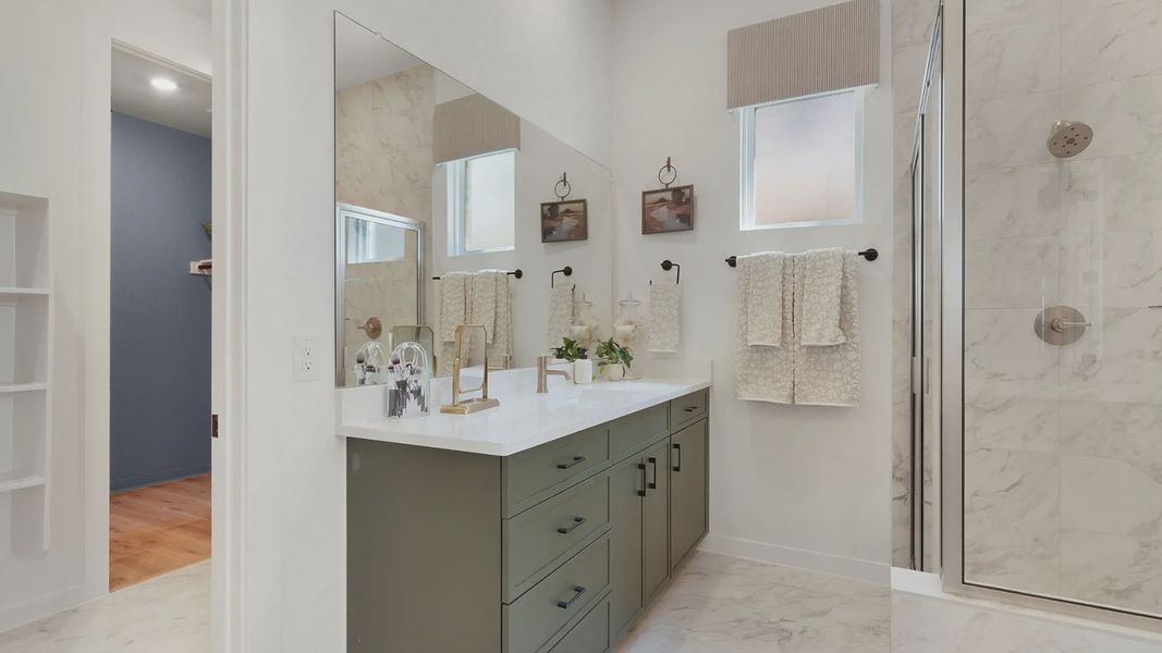 Representative furnished interior of a home built from the Leilana by Chesmar Homes in The Grove at Blackhawk, Pflugerville (Image 16). Representative furnished interior of a home built from the Leilana by Chesmar Homes in The Grove at Blackhawk, Pflugerville (Image 16).