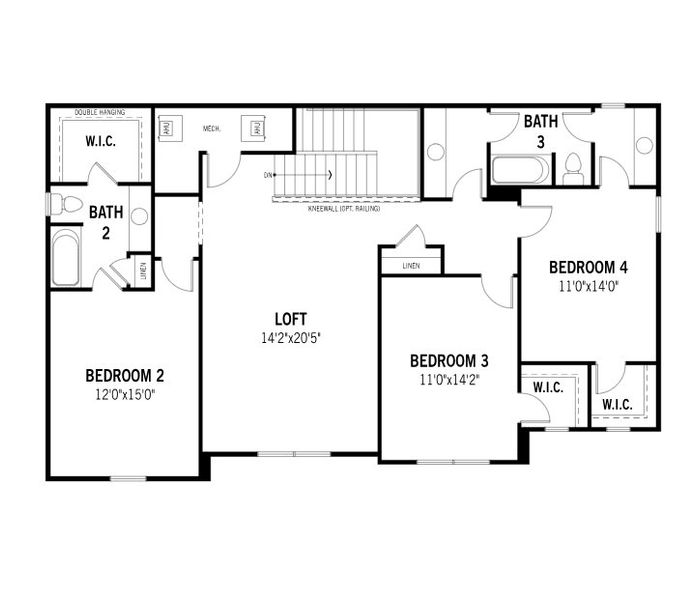 2D floor plan layout for the Windcave by Mattamy Homes in Crosswind Ranch, Parrish, FL (Image 4).