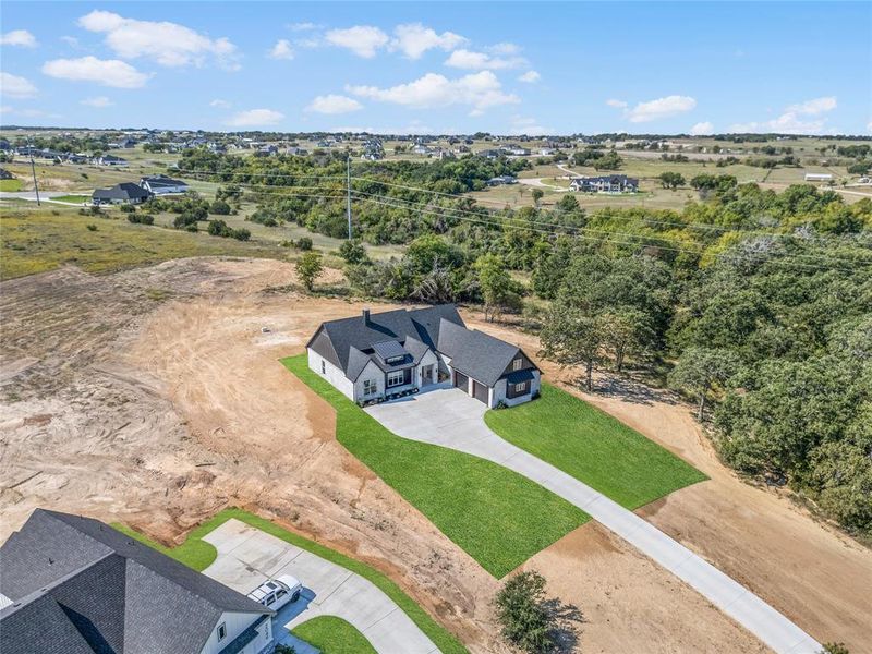 Aerial view looking south west over beautiful Parker County.