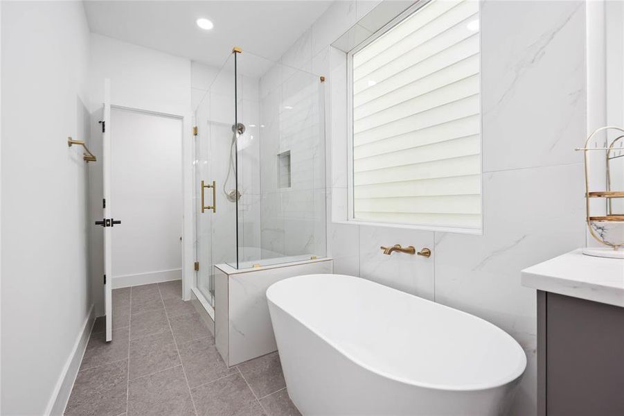 Enjoy the soaking tub after an early morning run or workout.