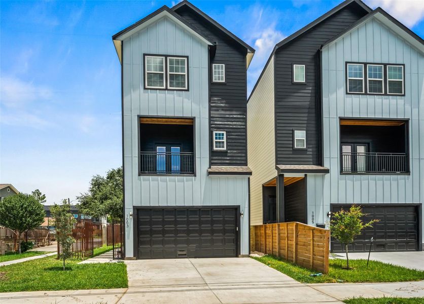 Front exterior of a new home in , Houston, TX, highlighting curb appeal (Image 1). Front exterior of a new home in , Houston, TX, highlighting curb appeal (Image 1).