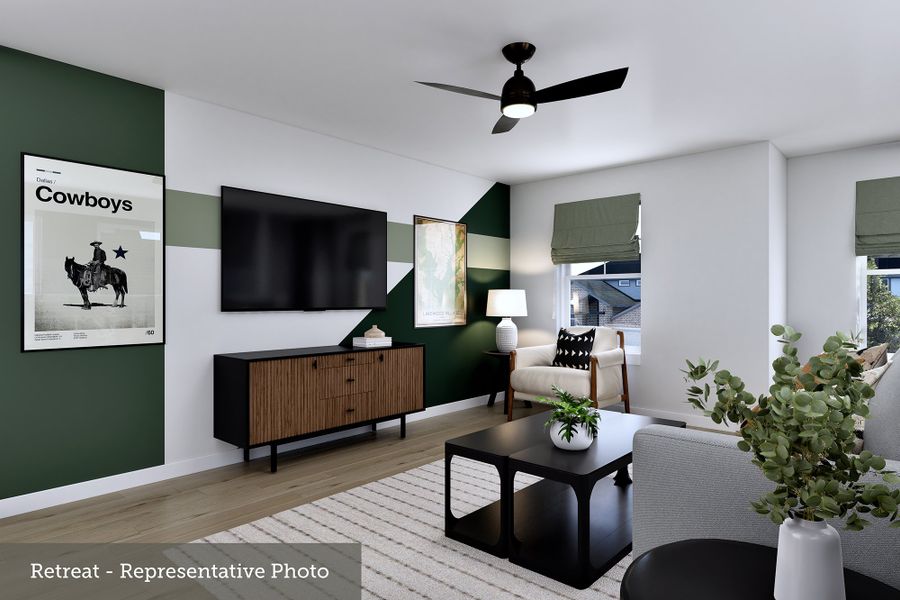 Representative furnished interior of a home built from the The New Braunfels by David Weekley Homes in The Grand Prairie - Meadow Collection, Hockley (Image 4).