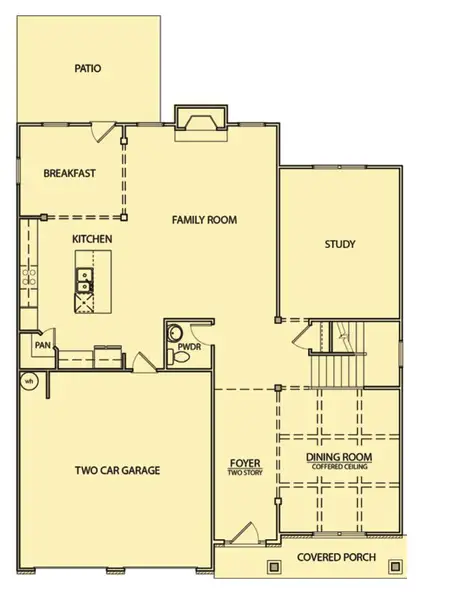 2D floor plan layout for the Alexander by Kerley Family Homes in Springside Reserve, Powder Springs, GA (Image 3).