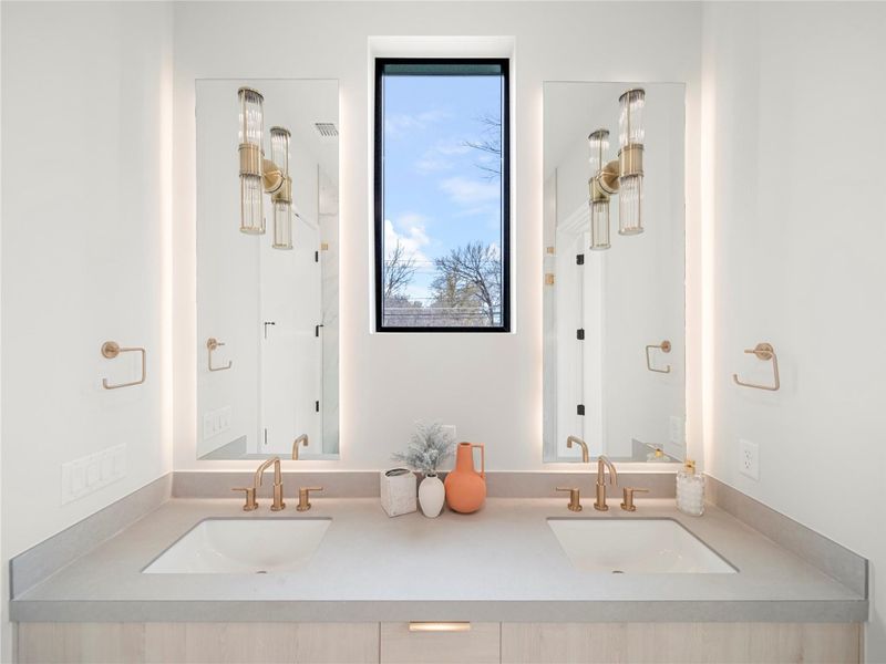 Bathroom with double vanity
