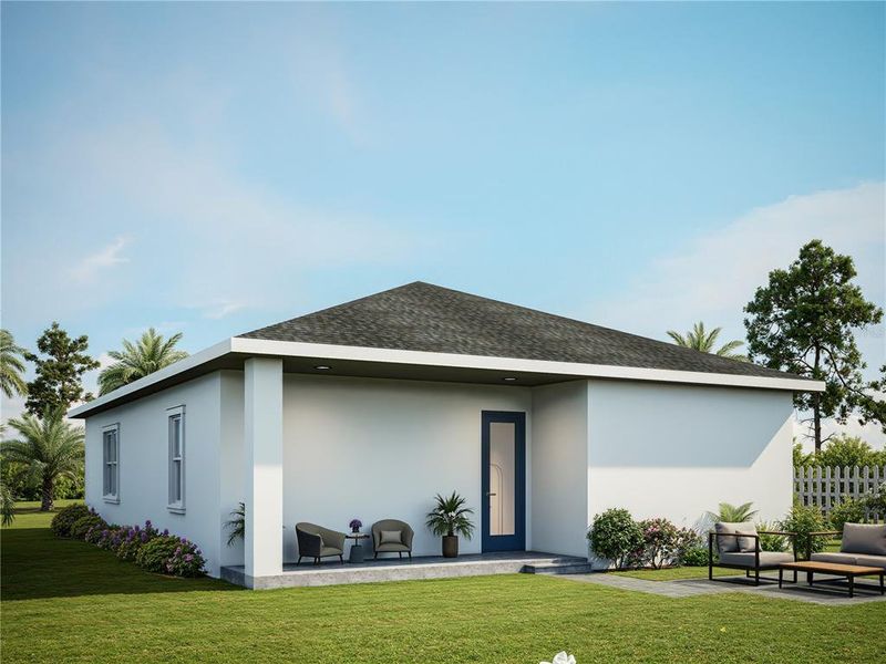 Exterior details and patio area of a home in , Tampa (Image 6). Exterior details and patio area of a home in , Tampa (Image 6).