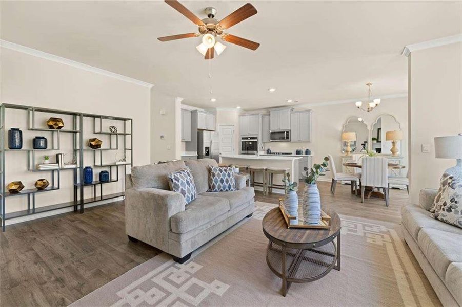 Furnished interior view inside a new home in Wildwood, Covington (Image 10). Furnished interior view inside a new home in Wildwood, Covington (Image 10).